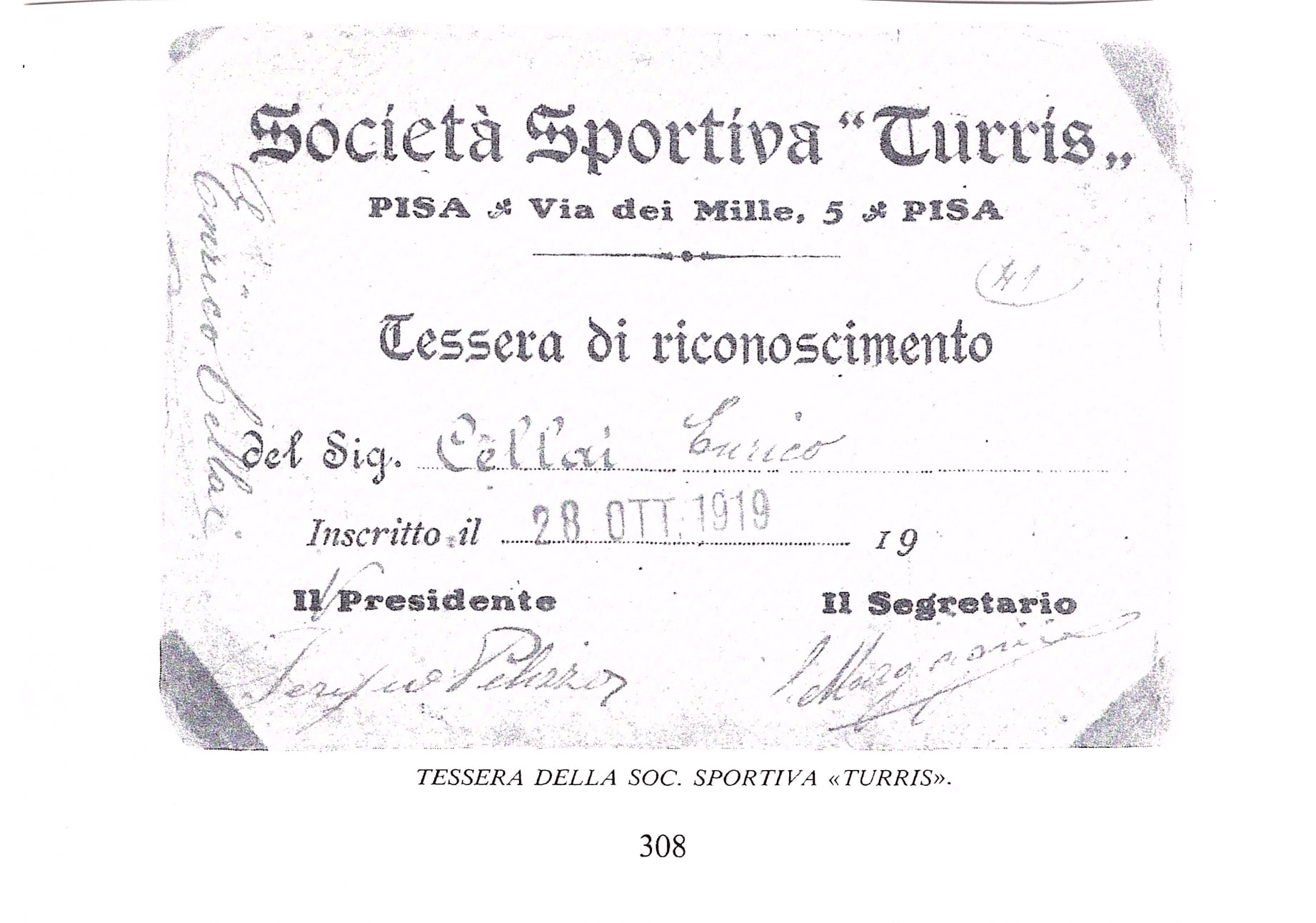 tessera turris 1919